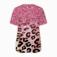 thumbnail image 4 of Hauts d'Été Grande Taille pour Femmes Mode Décontractée Confortable Col en V Zip Imprimé Manches Courtes Blouse T-Shirt Col en V Femmes en Solde, 4 of 5
