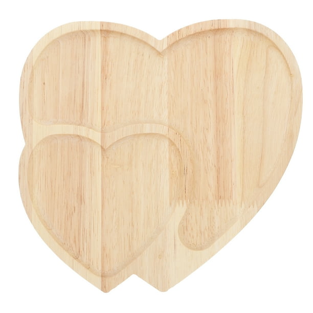Bandeja de madera con forma de corazón para aperitivos de San Valentín, plato de madera con secciones divididas, plato decorativo romántico para frutos secos, dulces y chocolate