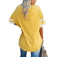 thumbnail image 2 of Anbech Shoulder Drop Shirt for Women Oversized Tshirt V Neck Casual Solid Loose Fit Short Sleeve Top, 2 of 3