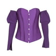 thumbnail image 6 of Odeerbi Off Shoulder Corset Tops with Sleeves for Women 2025 Fashion Plus Size Boned Corsets Long Sleeve Solid Sexy Underwear Shapewear Purple, 6 of 6