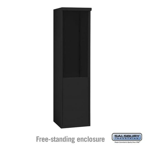 Salsbury Industries 17.5 x 65.75 x 19 in. Free-Standing Enclosure Mailbox for 3710 Single Column Unit, Black