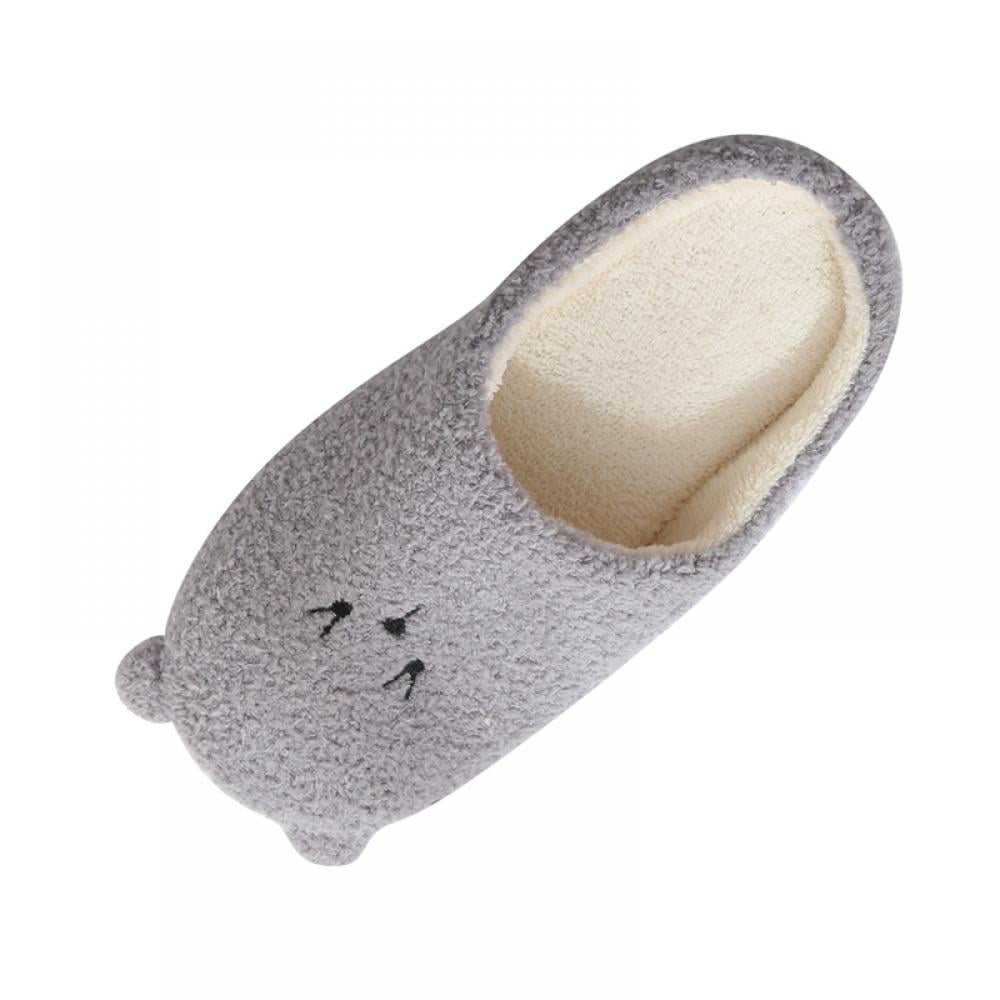 Women's Slippers-Cute Couple Slippers Winter Fuzzy Animal Slipper Indoor Warm House Shoes with Fleece Lined 