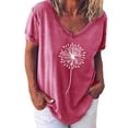 thumbnail image 1 of Pompotops Femmes Mode Décontractée Chemises Imprimées Manches Courtes T-Shirt Ample Hauts Blouse, 1 of 4