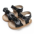 thumbnail image 2 of Otqutp Birthday Shoes for Kids Summer Children Girls Sandals Flat Bottom Lightweight Open Toe Breathable Comfortable Solid Color Bow Hook Loop Buckle Strap Shoe, 2 of 9