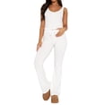 thumbnail image 1 of Gupgi 2 Piece Women Ribbed Loungewear Sleeveless Button Crop Top Wide Leg Pants Solid Color Sleepwear, 1 of 1