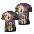 thumbnail image 3 of Spooky Halloween Night Witch Soft Coated Wheaten Terrier Glowing Pumpkins All Over Print 3D Shirt Unisex Merch Wheatie Dog Lover - 12015, 3 of 6