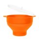 thumbnail image 2 of Ounissouiy Cubo de palomitas de maíz con tapa de mango Tazón de silicona Taza resistente al microondas plegable Herramientas y accesorios para hornear Rojo naranja, 2 of 6