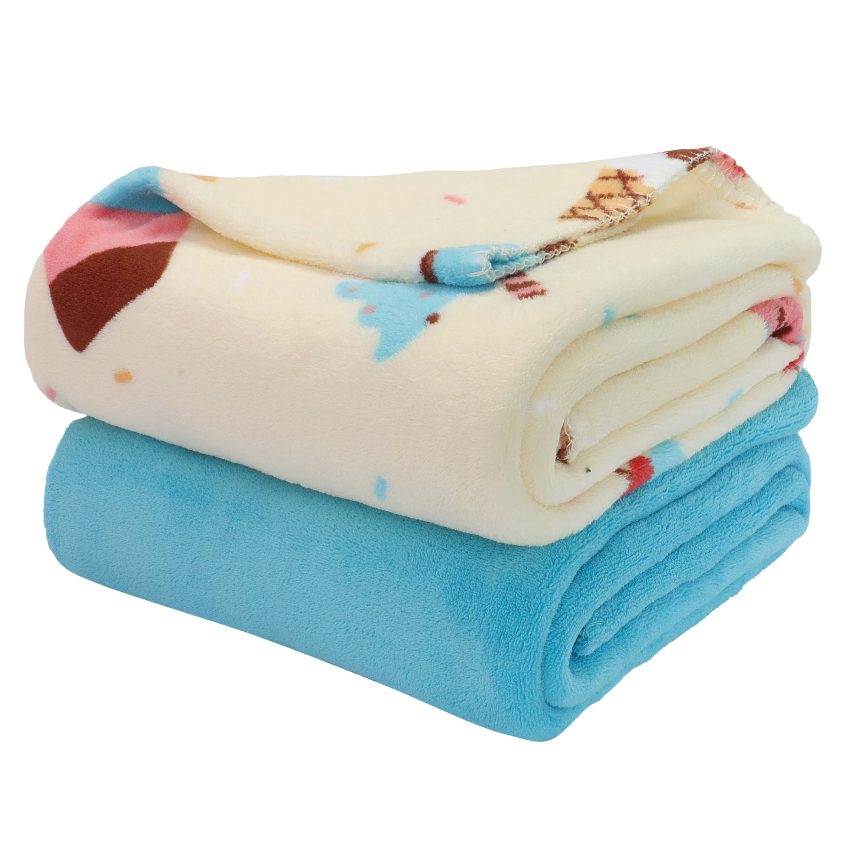 Mainstays Fleece Plush Throw Blanket, 50 x 60, Sushi Roll, 2-Pack 