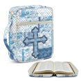 thumbnail image 2 of Pzuqiu Cross Flower Bible Cover Bag for Women Large Capacity Scripture Study Carrying Book Cover Quilted Church Bag with Handle &Pocket Perfect Gift for Girls Women, 2 of 7