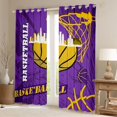 thumbnail image 3 of Feelyou Eat Basketball Sleep Black Out Curtains for Boys, Purple Gold Graffiti Curtains Pack of 2 (42x63 Each), Modern Sports Theme Bedroom Curtains, Window Curtains Bedroom Decor, 3 of 7
