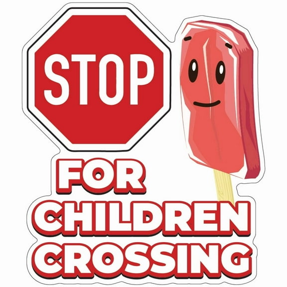 Stop For Children Crossing 8" Decal Concession Stand Food Truck Sticker