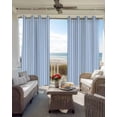 thumbnail image 6 of Blue White Stripe Kitchen Curtains Modern Minimalist Geometric Striped Cafe Short Curtains for Bathroom Blackout Window Curtain Small Window Treatment Drapes for Bedroom Living Room 27.5"x39"x2, 6 of 9