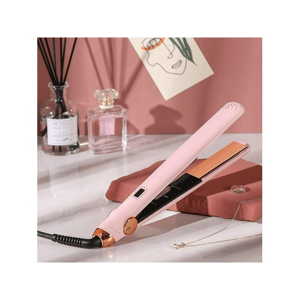 Flat iron Hair straightener and curler 2 in 1 with 10s fast heating 1 inch professional titanium straightening curling iron with 32 adjustable temp a
