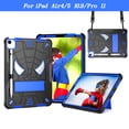 thumbnail image 2 of Allytech Case for iPad Air 11 inch 2024/iPad Pro 11" 4th/3rd/2nd/1st Gen, Rugged Case with Hidden Kickstand & Adjustable Shoulder Strap, Silicon Edges Shockproof Case, Fit iPad Air 4/5 - Black+Blue, 2 of 6
