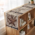 thumbnail image 6 of Texas Star Retro Table Runner, Brown Beige Wooden Berry Vintage Washable Cotton Linen Table Runners 108 Inches Long, Dresser Scarf Runner for Dining/Living Room/Kitchen/Square Tables 13''x108'', 6 of 9