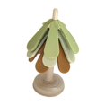 thumbnail image 1 of Juego de posavasos con forma de árbol de Navidad, soporte para ollas calientes, manteles individuales plegables para platos. Base redonda, 1 of 9