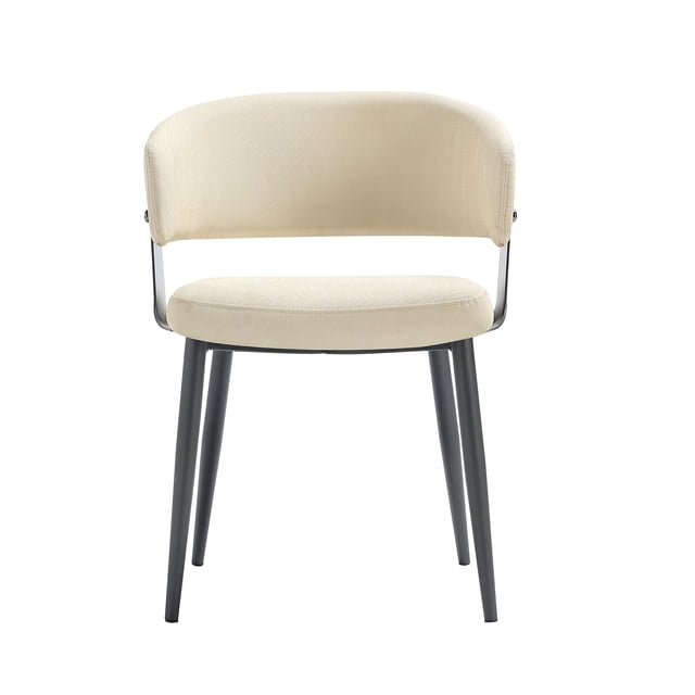 Luce Sand Textured Leatherette Dining Chair with Metal Legs