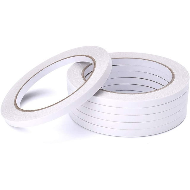 HAHDAXIA 6 Rolls Double Sided Office Tape by - Clear Double-Sided Adhesive Tape Removable for DIY Arts, Crafts, Scrapbook, Photos Display ect,1/4-Inch x 22.9 Yards (6.35mm x 21m)