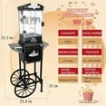 thumbnail image 5 of 10 Oz Popcorn Machine with Cart, Popcorn Popper Makes Up to 40 Cups, Movie Theater Style Pop corn Machine with 304 Stainless-Steel Movie Night Supplies for Home, 5 of 8