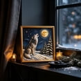 thumbnail image 4 of MYUNNIL Winter Animal Themed Pearl Art Kits, 7.8 x 7.8" 3D Sparkling Wolf Pattern Diamond Painting Crafts Set with Frame for Adults & Beginners, 4 of 5