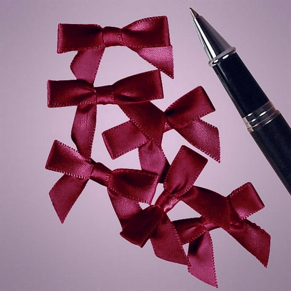 Mini Wine Satin Bows - 1 3/8in. in. x 1in. - 50 Pack (601331)
