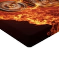 thumbnail image 2 of Ambesonne Black Orange Fitted Sheet, Dangerous Motorbike, Twin XL Size, Dark Orange Marigold, 2 of 3