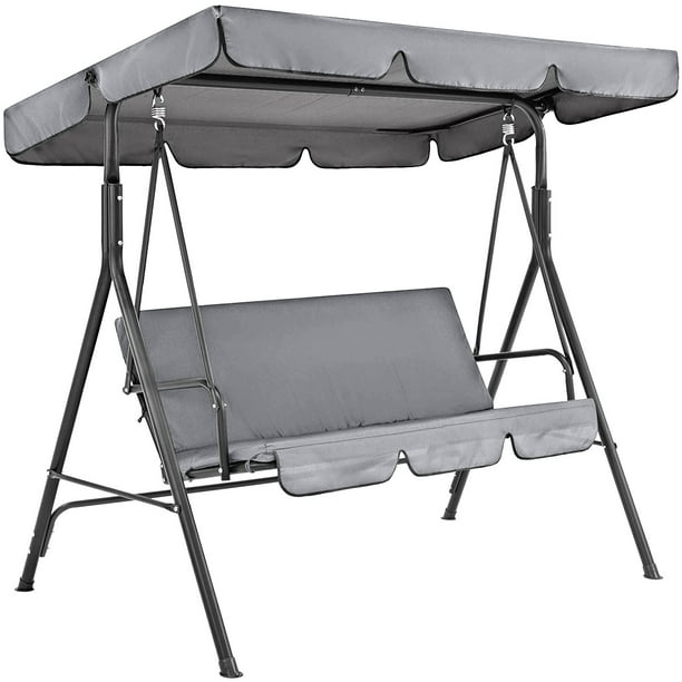 Toldo de repuesto para columpio Hollywood con asiento de repuesto, toldo de repuesto para columpio de jardín + funda para asiento, toldo de repuesto impermeable para columpio de jardín de 2 o 3 p