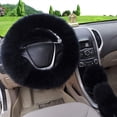 thumbnail image 2 of 3 Pcs Car Steering Wheel Cover & Handbrake Cover & Gear Shift Cover Set Faux Wool Warm Winter, 2 of 8