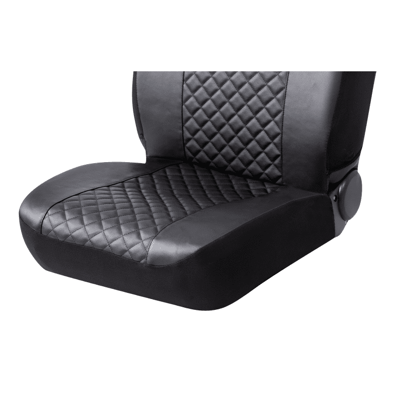 ProElite Two Tone Black High Back Cloth Seat Cover Set 2 Piece