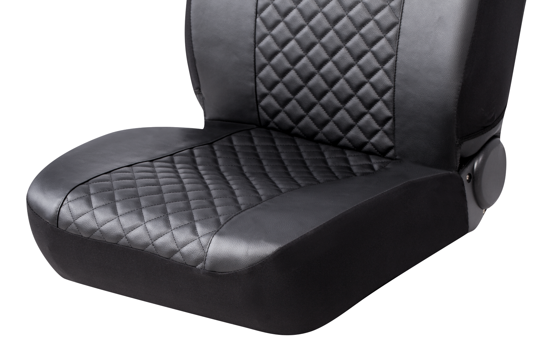 AUTO DRIVE 2PIECE HIGH BACK CAR SEAT COVERS PU LEATHER QUILTED BLACK – UNIVERSAL FIT, SC0985