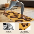 thumbnail image 4 of Yellow and Black Of Leopard Print Hot Yoga Mat Towel Non Slip for Hot Yoga - Quick-Drying Yoga Mat Cover with 4 Corner Pockets with Travel Bag - Hot Yoga Towel Non Slip 70"x26", 4 of 6