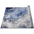 thumbnail image 6 of HR Abstract Rugs Boho abrash Rugs Thunder Theme Navy Blue Gold and Multi Color Luxury Livingroom Carpet Thick Pile and Ultra Soft Non-Shedding Rug, 6 of 7