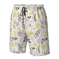 thumbnail image 4 of Cauagu Lavender Flowers Print Men's Swim Trunks,Hawaiian Bathing Suit Swimsuits Beach Shorts with Pockets for Men Quick Dry Swimming Board Shorts-X-Large, 4 of 6