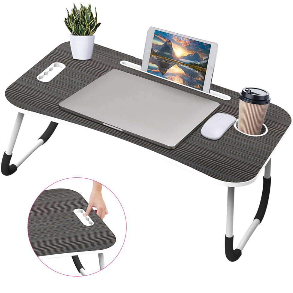 Foldable Portable Laptop Stand Bed Lazy Laptop Table With Card Slot Small Desk 