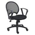thumbnail image 1 of Boss Office Products Mesh Back Fabric Task Office Chair with Loop Arms in Black, 1 of 6