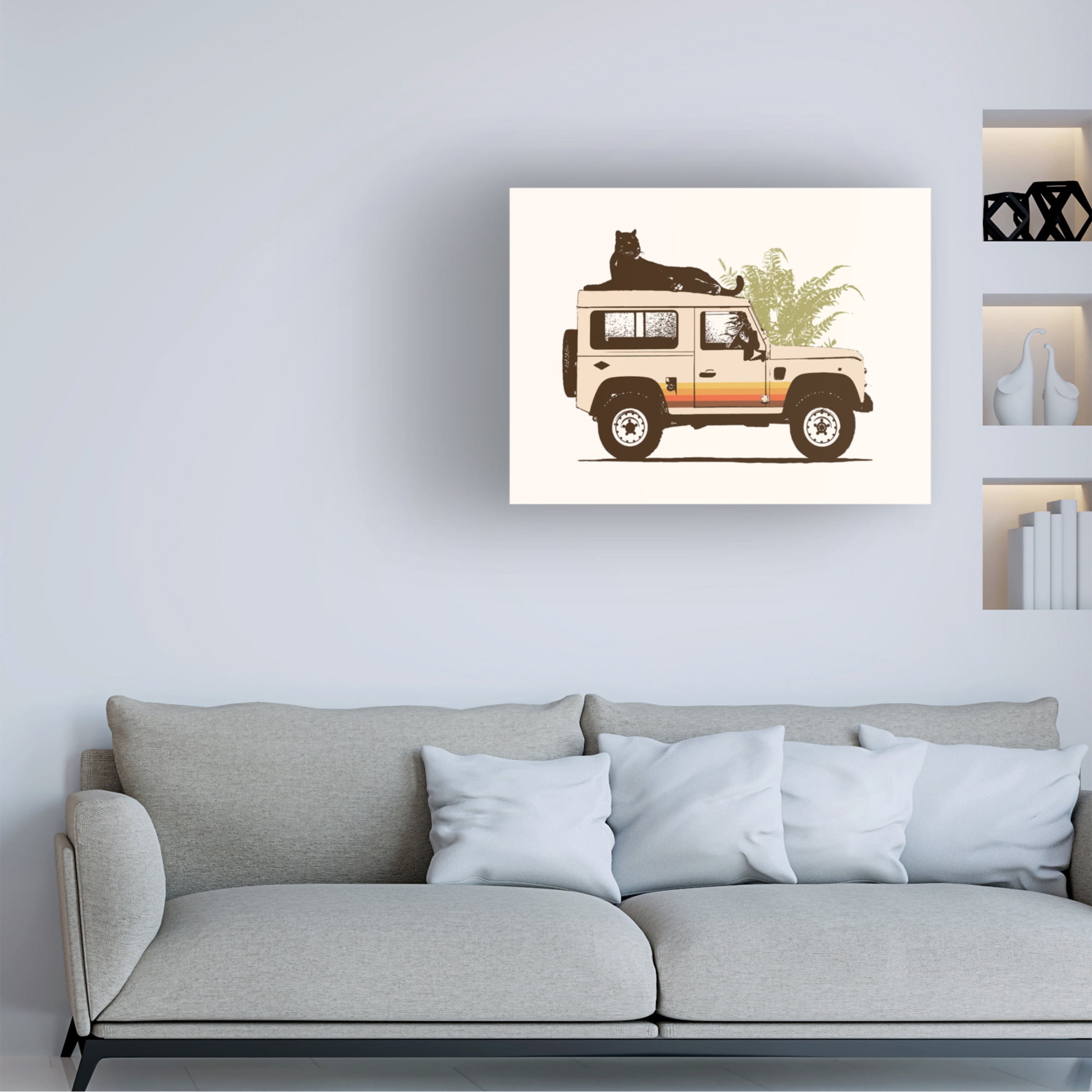 Trademark Fine Art Florent Bodart Black Panther On Car Canvas Wall Art