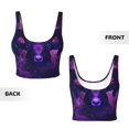thumbnail image 6 of Rateoe Purple Starry Sky Antelope Print Womens' Sports Bras Scoop Neck Sports Vest- Padded U Back Seamless High Impact Support, 6 of 7