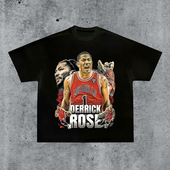 Vintage 90s Derrick Rose 'Chicago' Shirt Retro Classic Graphic Tee Bootleg Bestseller Unisex Sport Gift