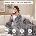 thumbnail image 3 of SUNNY HEAT Electric Heated Blanket Twin Size 62" x 84" Soft Flannel with 5 Levels Heating & 10Hs Auto off, Machine Washable, Light Gray, 3 of 5