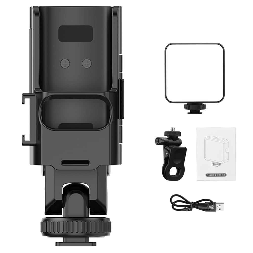 lanema Phone Teleprompter Stand Phone Clip Grip with Cold Shoe for Pocket 3 Gimbal