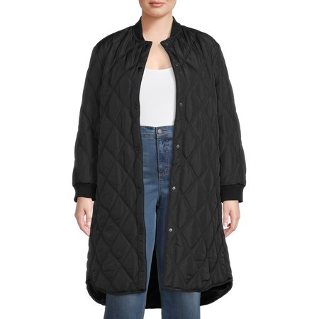 Jason Maxwell Women's Plus Size Quilted Duster Jacket