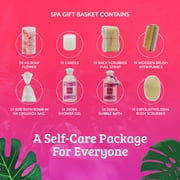Spell Bound Love Bath and Body Gift Set for Women – 9pc Spa Gift Basket with Shower Gel, Bubble Bath, Bath Bombs, Rose Soap, Candle, and Loofah – Self Care Gift Set for Her