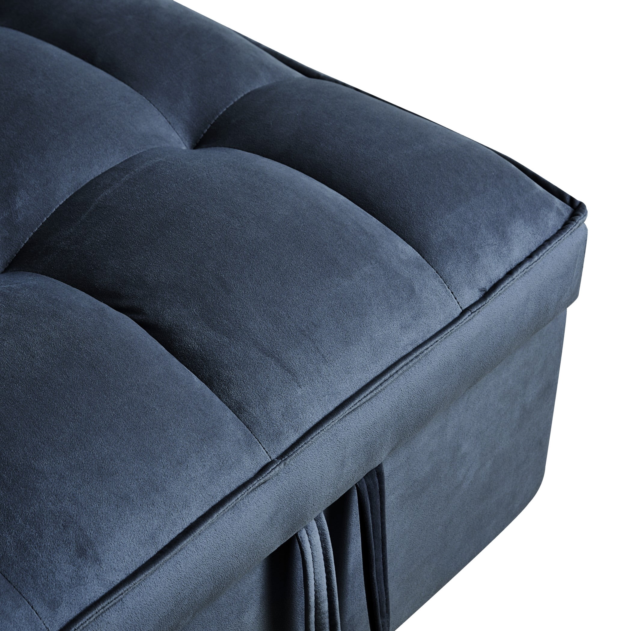 BSHTI 3 in 1 Convertible Pull-Out Loveseat Sofa Bed with 3-Level Adjustable Backrest – Velvet Tufted Sleeper Chair with Side Pockets for Small Spaces, Apartment, Office,Black