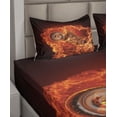 thumbnail image 5 of Ambesonne Black Orange Fitted & Top Sheet Set with Shams, Dangerous Motorbike, Dark Orange Marigold, 5 of 7