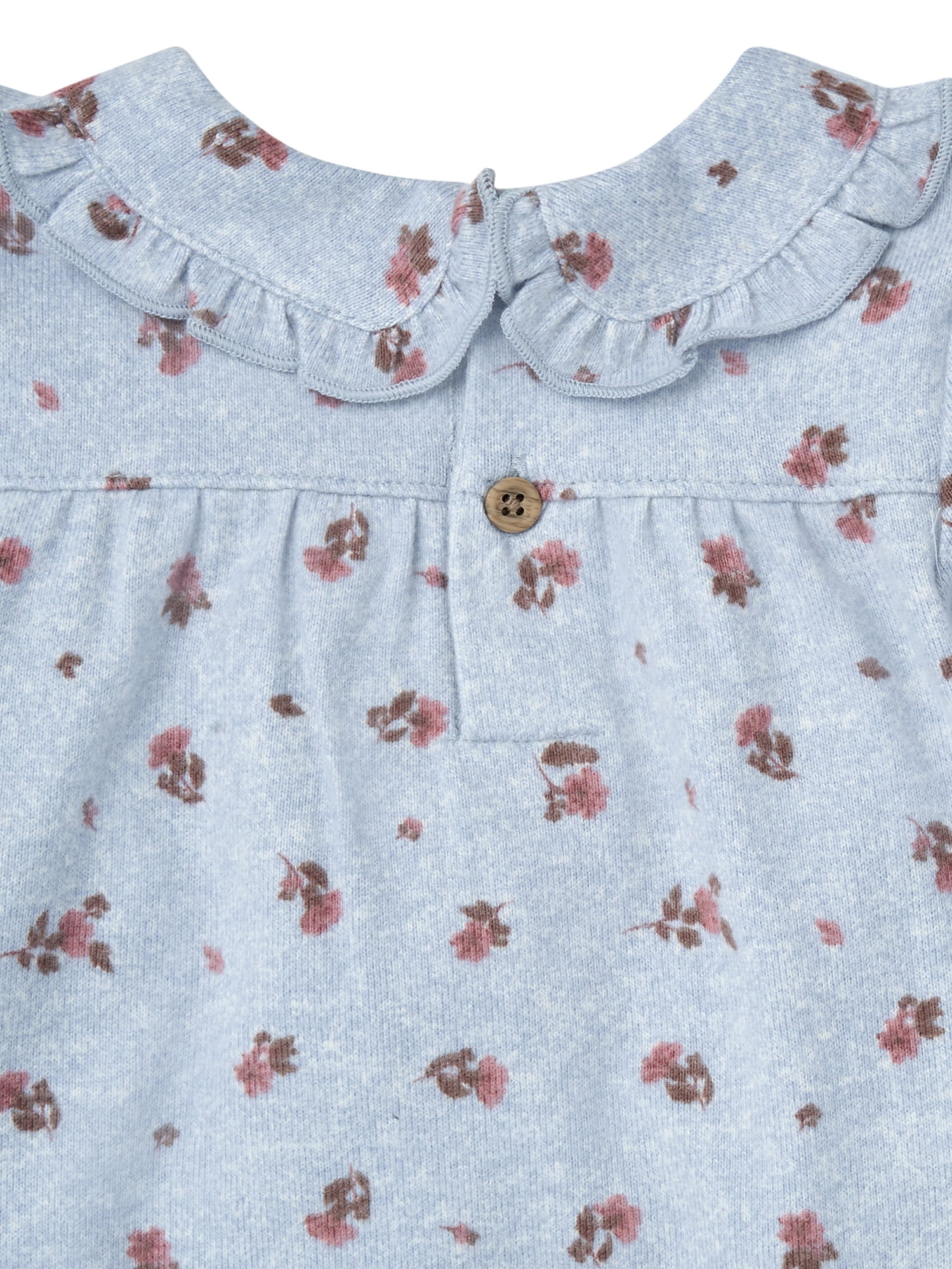 Modern Moments by Gerber Baby Girl Ruffle Collar Top and Hem Pant Outfit Set, 2-Piece, Sizes 0/3 Months - 24 Months