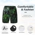 thumbnail image 4 of Kdxio Lush Foliage Green Plant Print Men'S Swim Trunks With Compression Liner 7 Inch Inseam Quick Dry Swim Shorts, 4 of 7