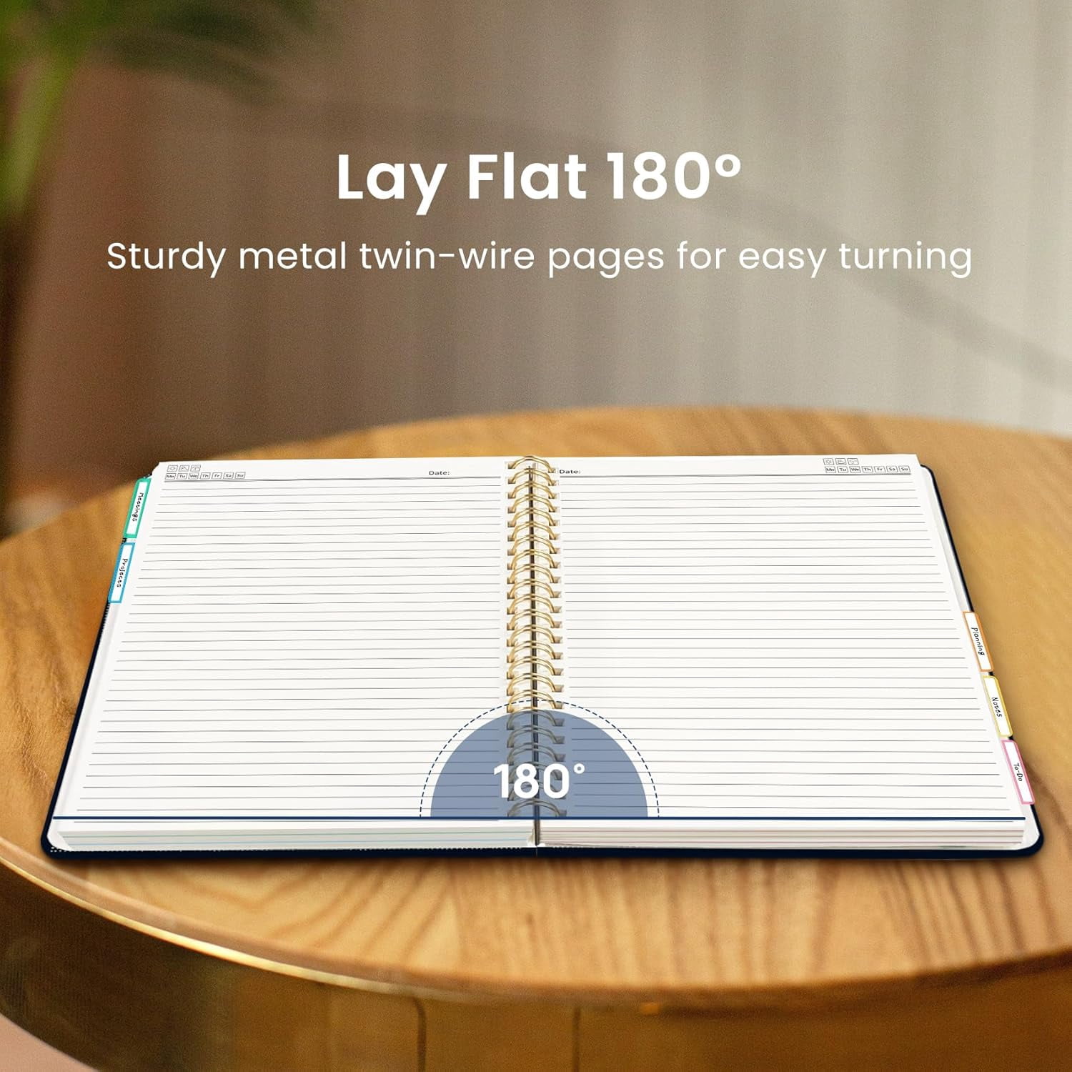 Large Spiral Lined Notebook for Women, 8.5"x11" Hardcover 5-Subject Journal with Removable Dividers & Tabs, 280 Pages, College Ruled, Garden of Whimsy