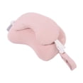 thumbnail image 2 of Naittoop Pink Adjustable and Removable Travel Neck Pillow with Eye Mask – 9in Cotton Sleeping Pillow with Hook Storage Portable for Airplane Plane Travel Accessories, 2 of 6
