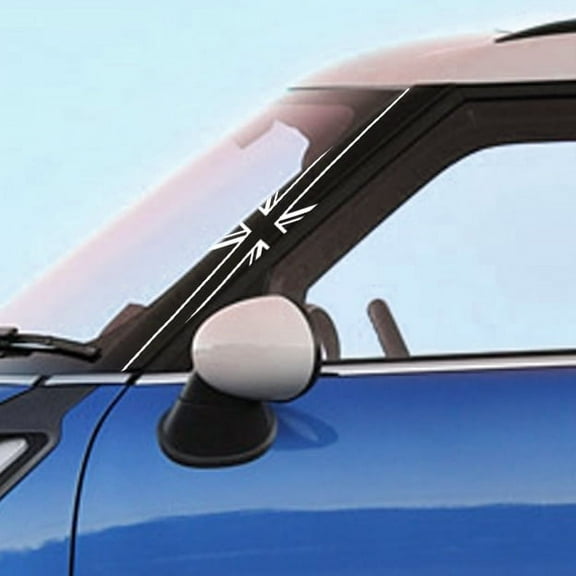 Black Jack Flag Pillar Vinyl Decals for MINI Cooper Countryman and Paceman - R60 R61 - Set of 2 White