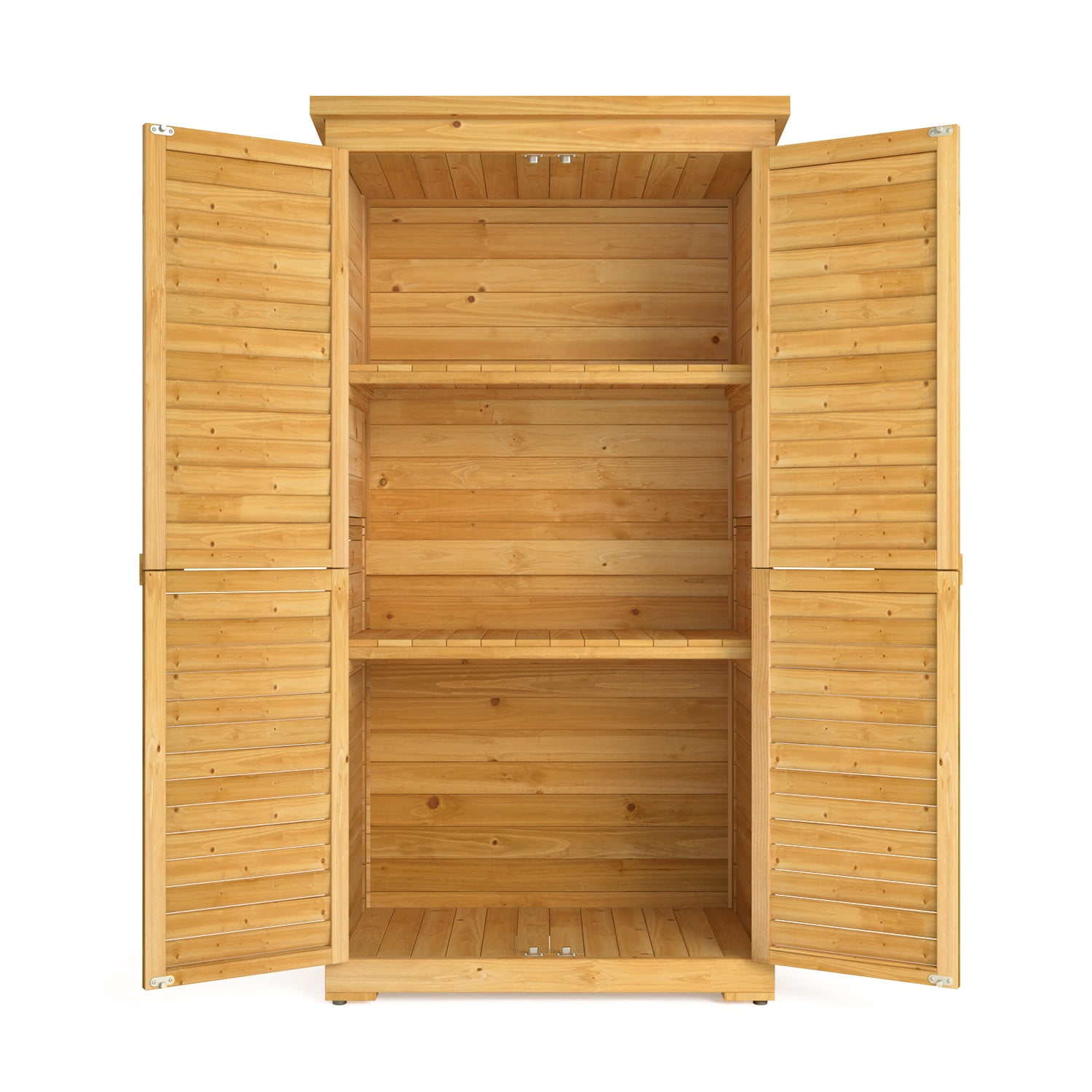 Asofer Outdoor Storage Shed, Storage Cabinet Clearance, Wooden Tool Shed, Deck Cabinet for Outside Patio Lawn